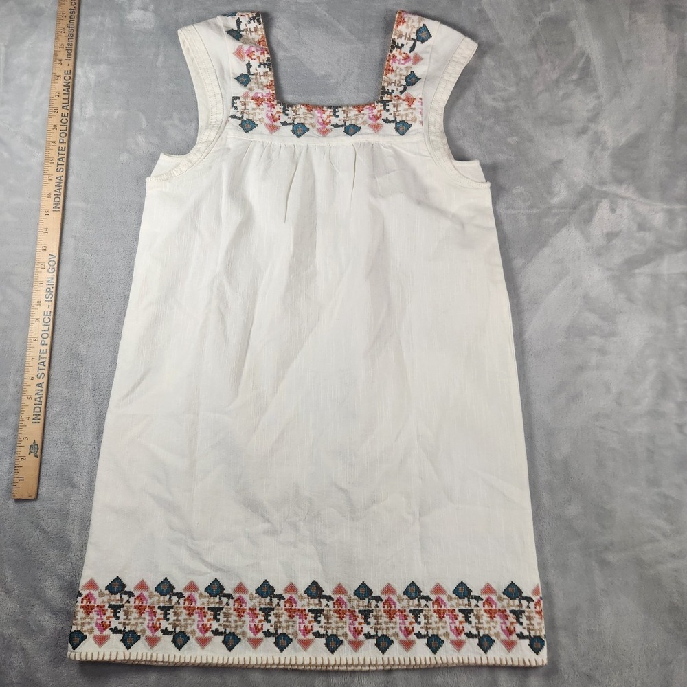 Faherty Hailee Dress Womens S White Organic Cotton Embroidered Boxy Boho Preppy - Picture 7 of 7